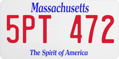 MA license plate 5PT472