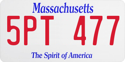 MA license plate 5PT477