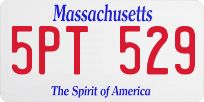 MA license plate 5PT529