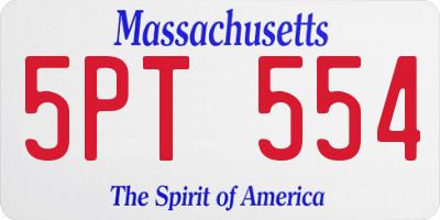 MA license plate 5PT554
