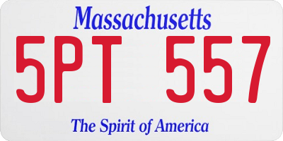 MA license plate 5PT557