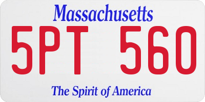 MA license plate 5PT560