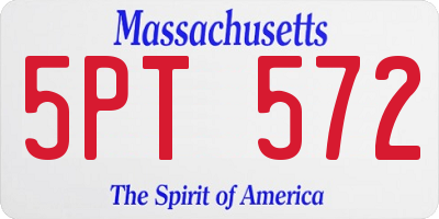 MA license plate 5PT572