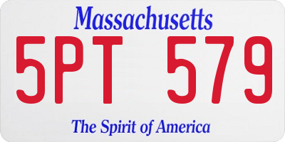 MA license plate 5PT579