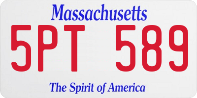 MA license plate 5PT589