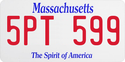 MA license plate 5PT599