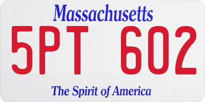 MA license plate 5PT602