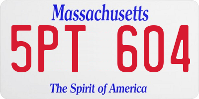 MA license plate 5PT604