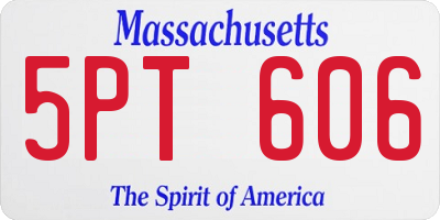 MA license plate 5PT606