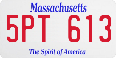 MA license plate 5PT613