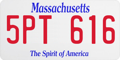MA license plate 5PT616