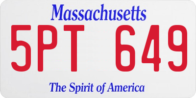 MA license plate 5PT649