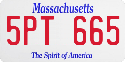 MA license plate 5PT665