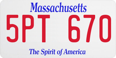 MA license plate 5PT670