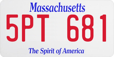 MA license plate 5PT681