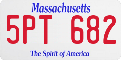 MA license plate 5PT682
