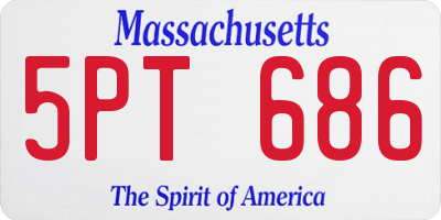 MA license plate 5PT686