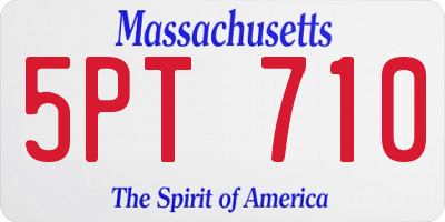 MA license plate 5PT710