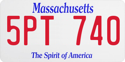 MA license plate 5PT740