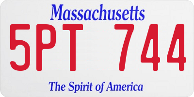 MA license plate 5PT744