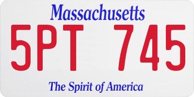 MA license plate 5PT745