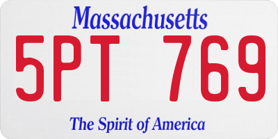 MA license plate 5PT769
