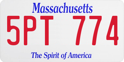 MA license plate 5PT774