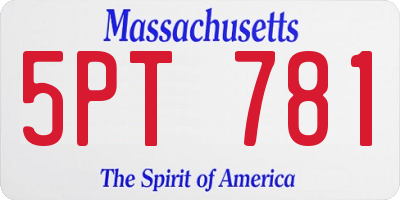 MA license plate 5PT781
