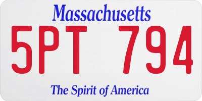 MA license plate 5PT794