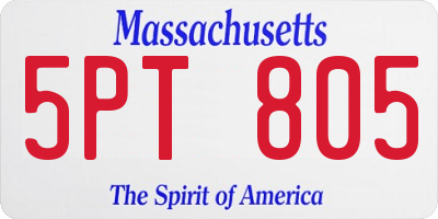 MA license plate 5PT805