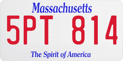MA license plate 5PT814