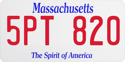MA license plate 5PT820