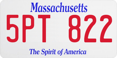 MA license plate 5PT822