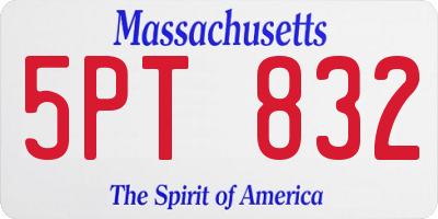 MA license plate 5PT832