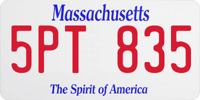 MA license plate 5PT835