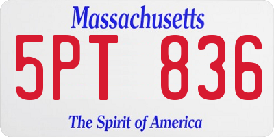 MA license plate 5PT836