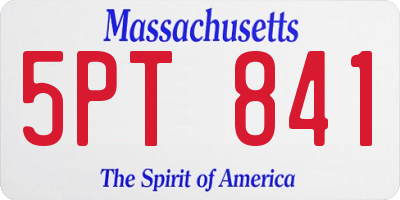 MA license plate 5PT841