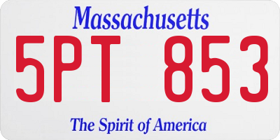 MA license plate 5PT853