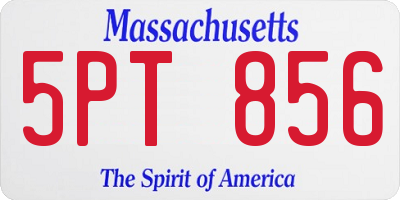 MA license plate 5PT856