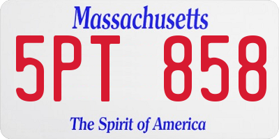 MA license plate 5PT858