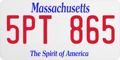 MA license plate 5PT865