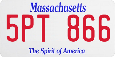 MA license plate 5PT866