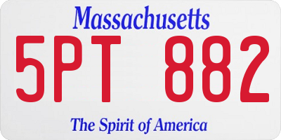 MA license plate 5PT882