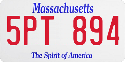 MA license plate 5PT894