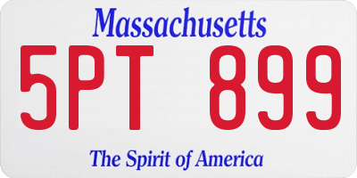 MA license plate 5PT899