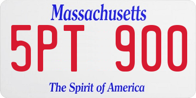 MA license plate 5PT900