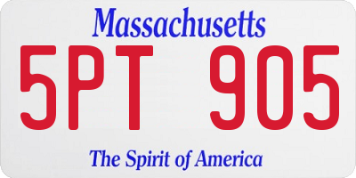 MA license plate 5PT905