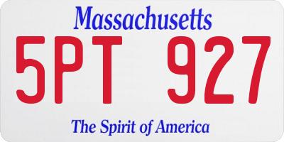 MA license plate 5PT927