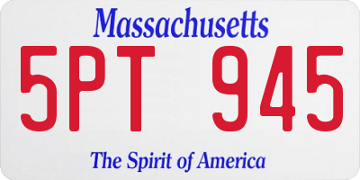MA license plate 5PT945