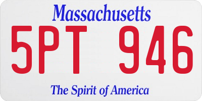 MA license plate 5PT946